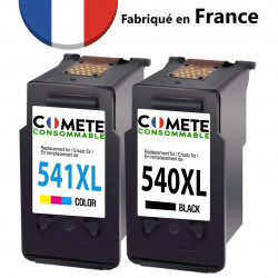 2 cartouches MADE IN FRANCE compatibles CANON 540XL/541XL, CANON