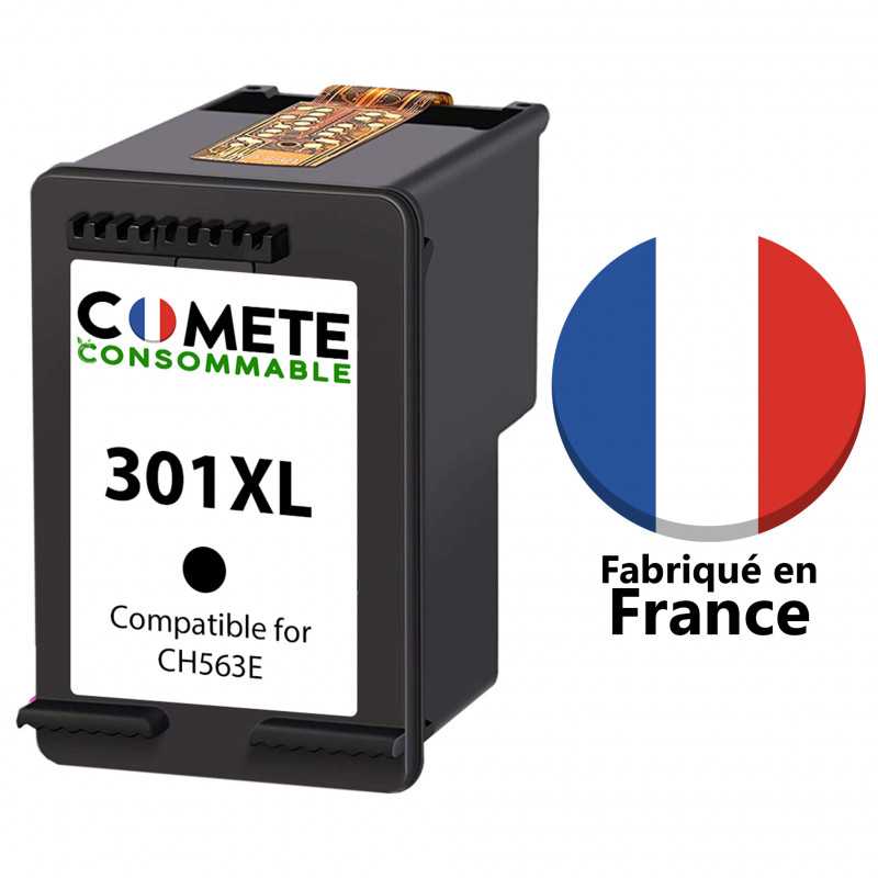 1 cartouche Made in France compatible HP 301XL Noir