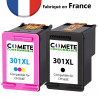 COMETE - 301 XL - Pack 2 Cartouches Made in France compatibles HP