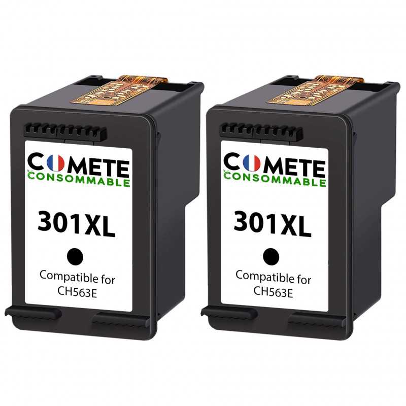 2 Cartouches compatibles HP 301XL Noir, HP 2 Cartouches compatibles HP 301XL Noir, HP