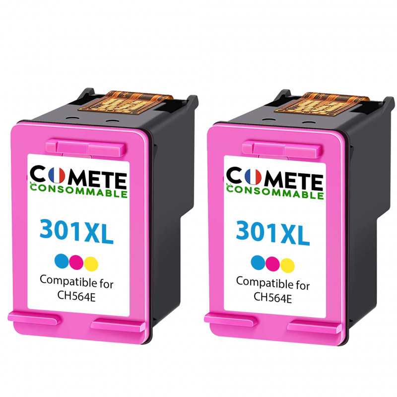 2 Cartouches compatibles HP 301XL Couleur, HP 2 Cartouches compatibles HP 301XL Couleur, HP