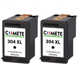 2 Cartouches compatibles HP 304XL Noir, HP