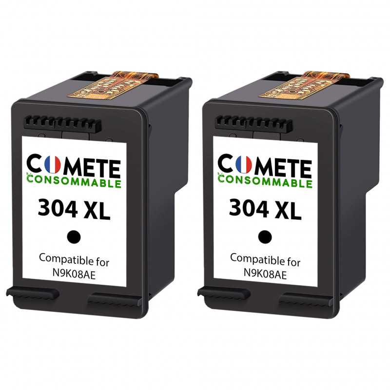 2 Cartouches compatibles HP 304XL Noir, HP 2 Cartouches compatibles HP 304XL Noir, HP