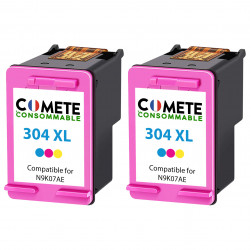 2 Cartouches compatibles HP 304XL Couleur, HP