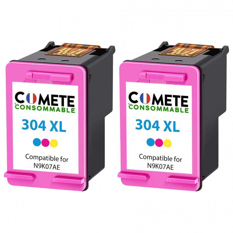 COMETE - 304XL - 2 Cartouches compatibles HP 304 XL - Couleur