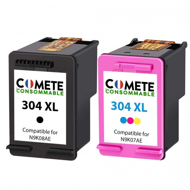 2 Cartouches compatibles HP 304XL - 1 Noir + 1 Couleurs, HP 2 Cartouches compatibles HP 304XL - 1 Noir + 1 Couleurs, HP