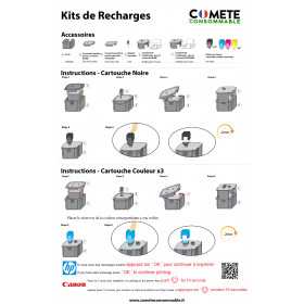 1 Kit de Remplissage pour cartouche d'encre Canon CL-541 CL541 541XL - 2 Recharges Couleurs, CANON