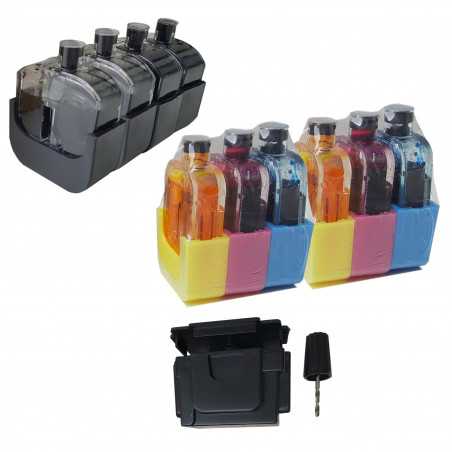2 Kits de recharge compatibles CANON PG-545 + CL-546XL 4 recharges Noires