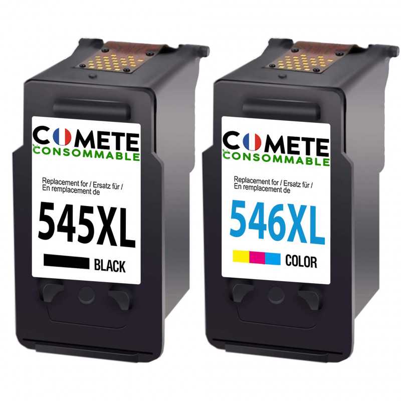 2 Cartouches d'encre 545XL + 546XL Compatibles avec Canon PIXMA PG-545 CL-546 - 1 Noire + 1 Couleurs, CANON 2 Cartouches d'encre 545XL + 546XL Compatibles avec Canon PIXMA PG-545 CL-546 - 1 Noire + 1 Couleurs, CANON