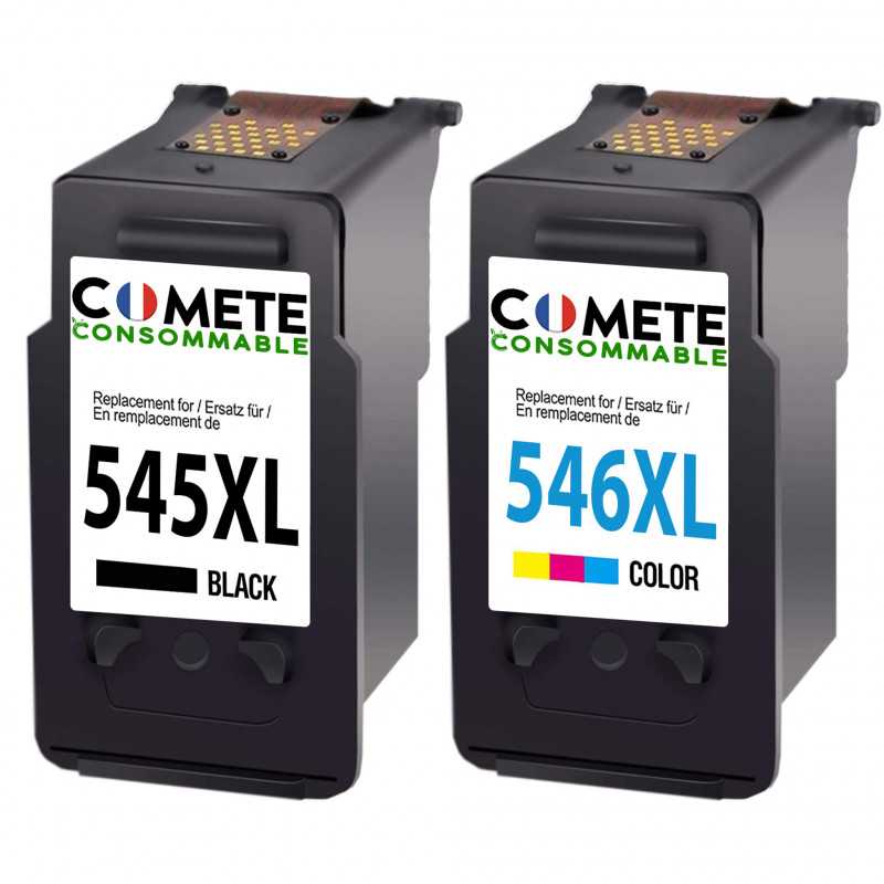 2 Cartouches d'encre 545XL + 546XL Compatibles avec Canon PIXMA PG-54