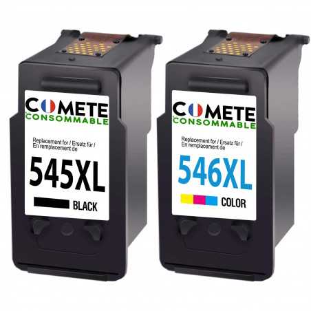 2 Cartouches d'encre 545XL + 546XL Compatibles avec Canon PIXMA PG-545 CL-546 - 1 Noire + 1 Couleurs, CANON
