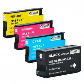 4 Cartouches compatibles HP 953XL - 1 Noir + 1 Cyan + 1 Magenta + 1 Jaune, HP