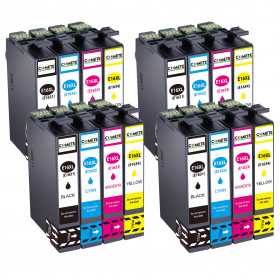 16 Cartouches 16XL compatibles Epson Workforce C13T16214010 - 4 Noir + 4 Cyan + 4 Magenta + 4 Jaune, EPSON