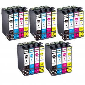20 Cartouches 16XL compatibles Epson Workforce C13T16214010 - 5 Noir + 5 Cyan + 5 Magenta + 5 Jaune, EPSON