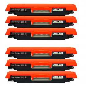 6 Toners compatibles Noirs HP 126A CE310A/CF350A, HP