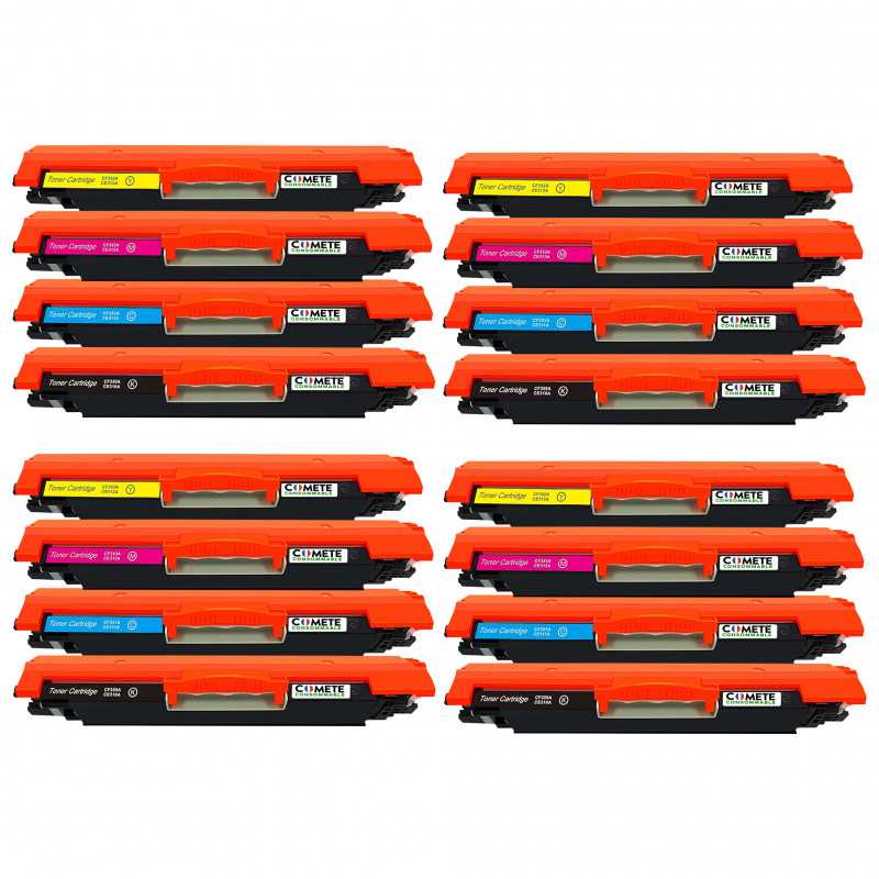 16 Toners compatibles HP 126A CE310A/CF350A - 4 Noir + 4 Cyan + 4 Magenta + 4 Jaune, HP 16 Toners compatibles HP 126A CE310A/CF350A - 4 Noir + 4 Cyan + 4 Magenta + 4 Jaune, HP