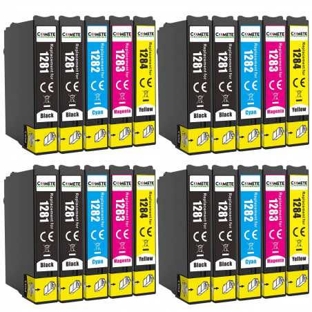 T1285 - 20 Cartouches d'encre Compatibles avec Epson Stylus - 8 Noir + 4 Cyan + 4 Magenta + 4 Jaune, EPSON