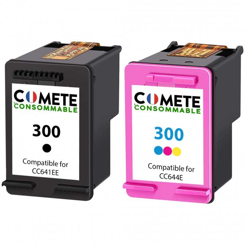 2 Cartouches compatibles HP 300 - 1 Noir + 1 Couleurs, HP 2 Cartouches compatibles HP 300 - 1 Noir + 1 Couleurs, HP