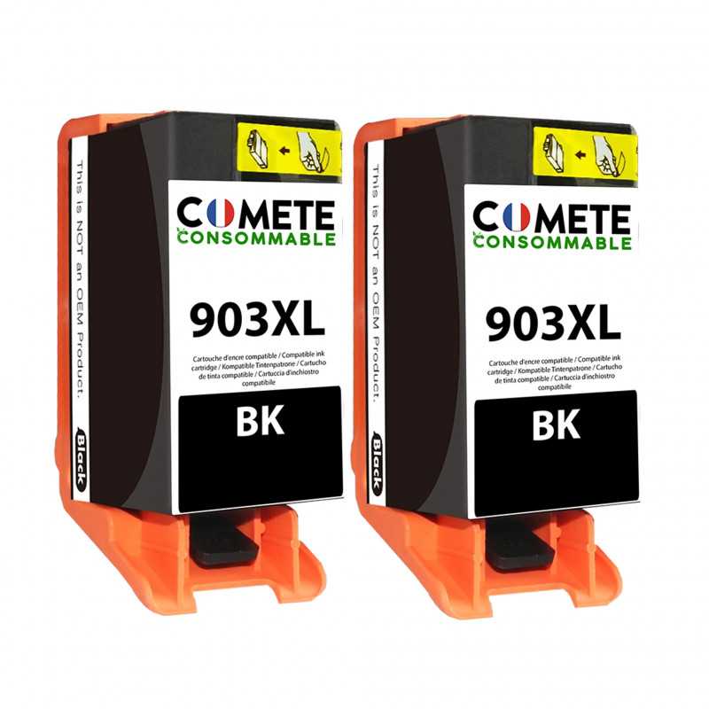 2 cartouches compatibles HP 903XL Noir, HP 2 cartouches compatibles HP 903XL Noir, HP
