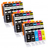 15 Cartouches Compatibles 550XL 551XL pour imprimantes Canon PIXMA PGI-550 CLI-551 - 3 Packs