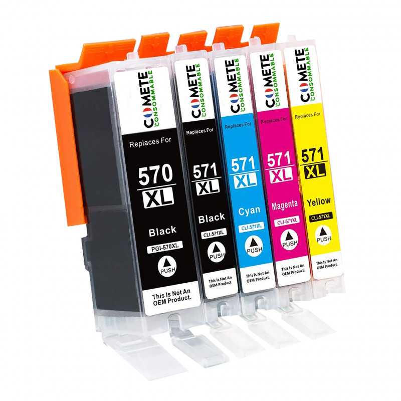 5 Cartouches Compatibles 570XL 571XL pour imprimantes Canon PIXMA PGI-570 CLI-571 - 1 Pack, CANON 5 Cartouches Compatibles 570XL 571XL pour imprimantes Canon PIXMA PGI-570 CLI-571 - 1 Pack, CANON