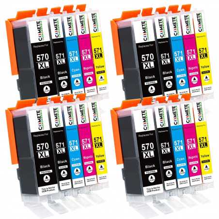 20 Cartouches Compatibles 570XL 571XL pour imprimantes Canon PIXMA PGI-570 CLI-571 - 4 Packs, CANON