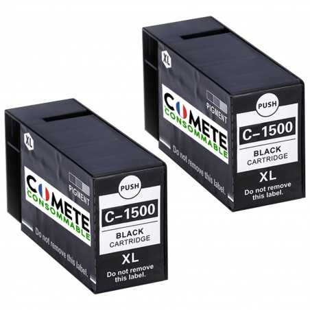 2 Cartouches Compatibles 1500XL PGI-1500 pour imprimantes CANON MAXIFY - 2 Noires