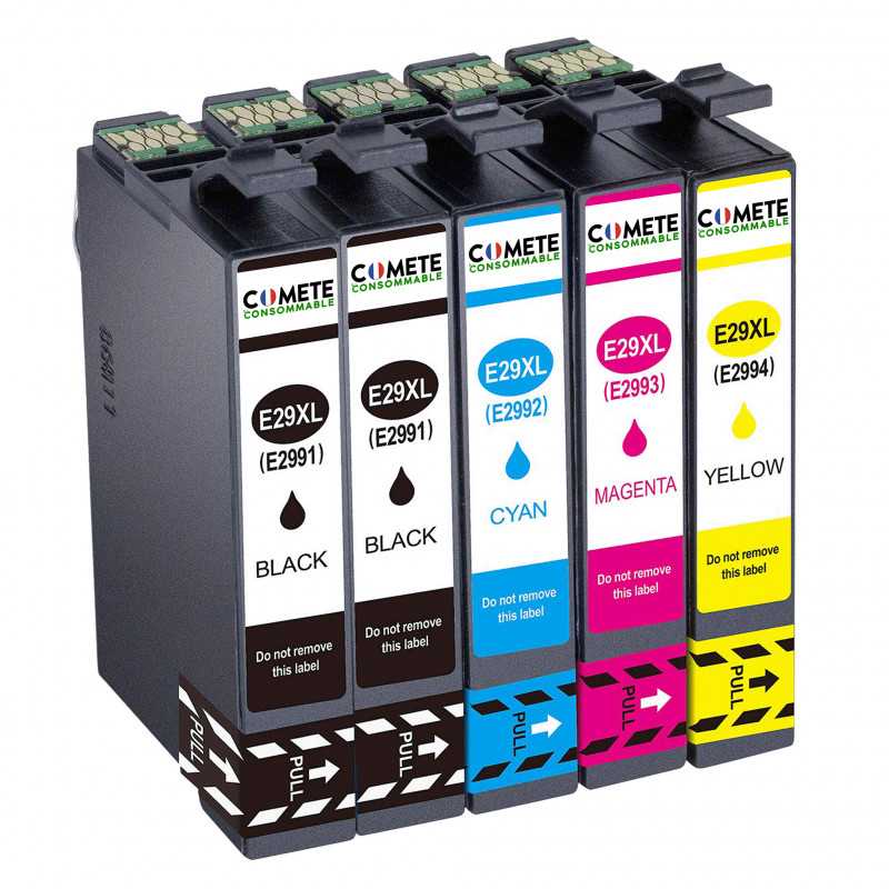 5 Cartouches 29XL compatibles Epson 29 XL T2991 T1992 T1993 T2994 T2996 C13T29964012, EPSON 5 Cartouches 29XL compatibles Epson 29 XL T2991 T1992 T1993 T2994 T2996 C13T29964012, EPSON
