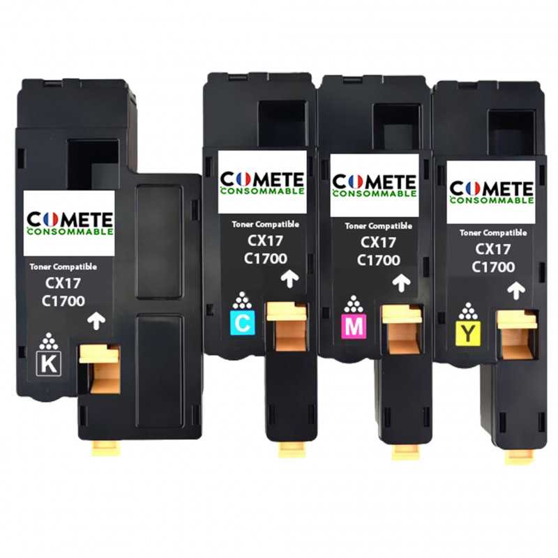 CX17 C1700 - 4 Cartouches Toner d'encre Compatible avec Epson Aculaser - 1 Pack, EPSON CX17 C1700 - 4 Cartouches Toner d'encre Compatible avec Epson Aculaser - 1 Pack, EPSON
