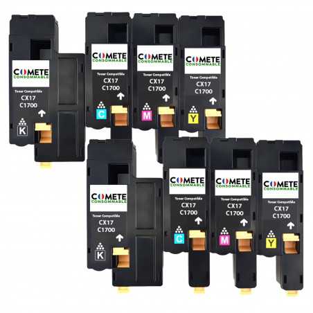 CX17 C1700 - 8 Cartouches Toner d'encre Compatible avec Epson Aculaser - 2 Packs, EPSON