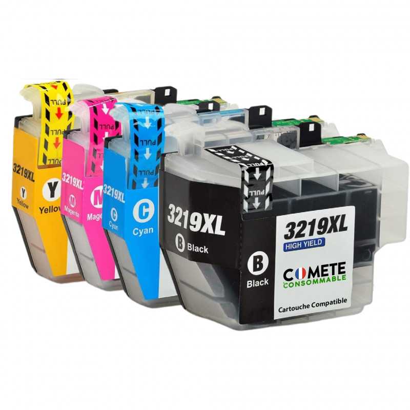 4 Cartouches compatibles BROTHER LC3219XL - 1 Noir + 1 Cyan + 1 Magenta + 1 Jaune, BROTHER 4 Cartouches compatibles BROTHER LC3219XL - 1 Noir + 1 Cyan + 1 Magenta + 1 Jaune, BROTHER