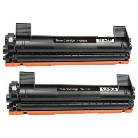 2 Toners compatibles BROTHER TN1050 Noir, BROTHER