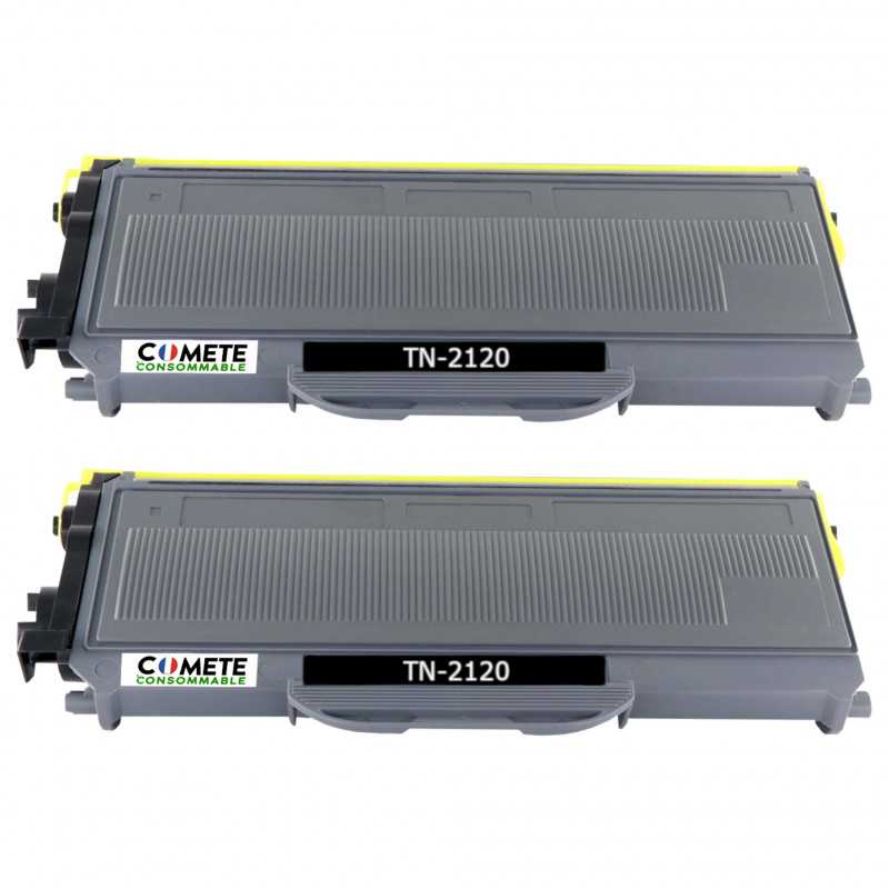 2 Toners compatibles BROTHER TN2120 Noir, BROTHER