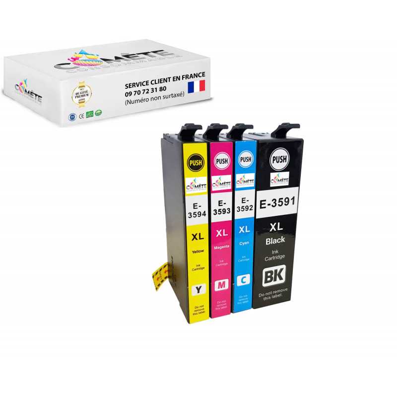 4 Cartouches compatibles EPSON 35XL B1C1M1Y1 - Comète consommable 4 Cartouches compatibles EPSON 35XL B1C1M1Y1 - Comète consommable