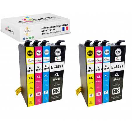 8 Cartouches compatibles EPSON 35XL B2C2M2Y2