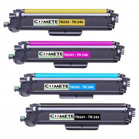 4 Toners compatibles BROTHER TN246 - 1 Noir + 1 Cyan + 1 Magenta + 1 Jaune, BROTHER