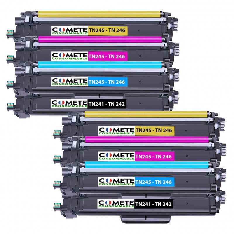 8 Toners compatibles BROTHER TN246 - 2 Noir + 2 Cyan + 2 Magenta + 2 Jaune, BROTHER 8 Toners compatibles BROTHER TN246 - 2 Noir + 2 Cyan + 2 Magenta + 2 Jaune, BROTHER