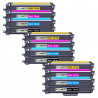 12 Toners compatibles BROTHER TN246 - 3 Noir + 3 Cyan + 3 Magenta + 3 Jaune, BROTHER