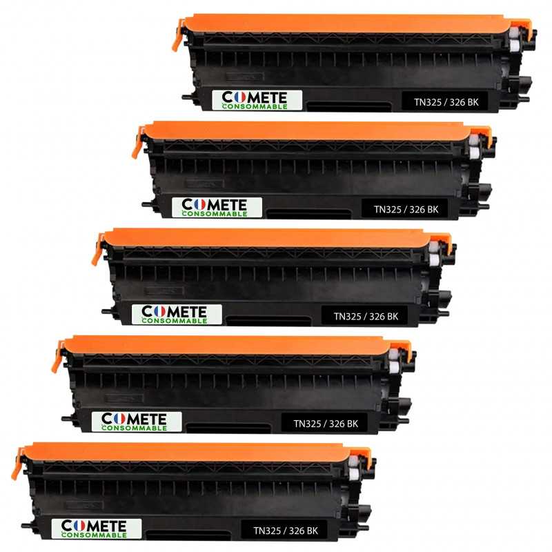 5 Toners compatibles BROTHER TN325/326 Noir 5BK, BROTHER 5 Toners compatibles BROTHER TN325/326 Noir 5BK, BROTHER