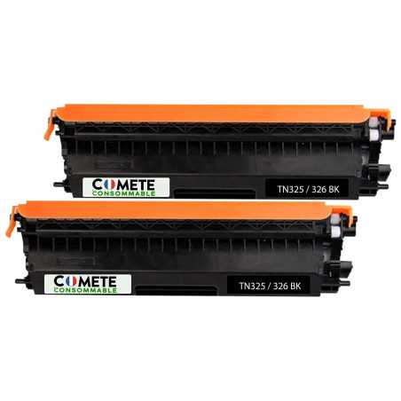 2 Toners compatibles BROTHER TN325/326 Noir 2BK, BROTHER