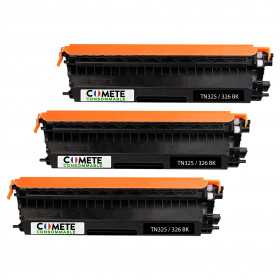 3 Toners compatibles BROTHER TN325/326 Noir 3BK, BROTHER