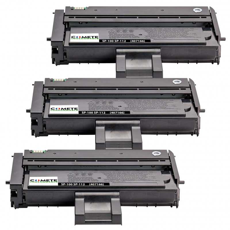 3 Toners compatibles RICOH SP100 Noir, RICOH 3 Toners compatibles RICOH SP100 Noir, RICOH