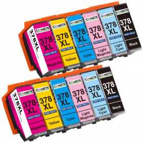12 Cartouches compatibles Epson 378XL - 2 Noir + 2 Cyan + 2 Magenta + 2 Jaune + 2 Cyan Clair + 2 Mag, EPSON