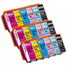 18 Cartouches compatibles Epson 378XL - 3 Noir + 3 Cyan + 3 Magenta + 3 Jaune + 3 Cyan Clair + 3 Mag, EPSON