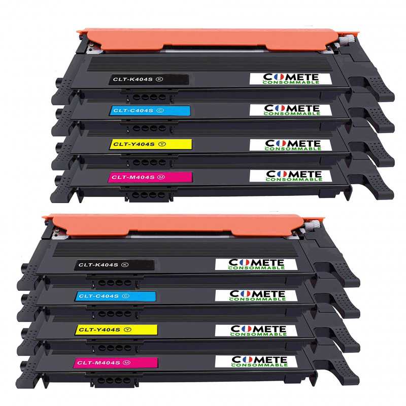 8 Toners Compatibles avec Samsung CLT-404S CLT404S 404S 404C - 2 Noir + 2 Cyan + 2 Magenta + 2 Jaune, SAMSUNG