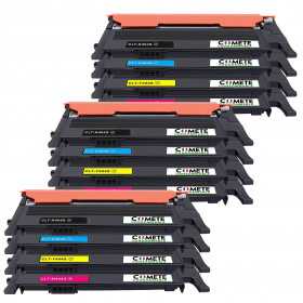 12 Toners Compatibles Samsung CLT-404S CLT404S 404S 404C - 3 Noir + 3 Cyan + 3 Magenta + 3 Jaune