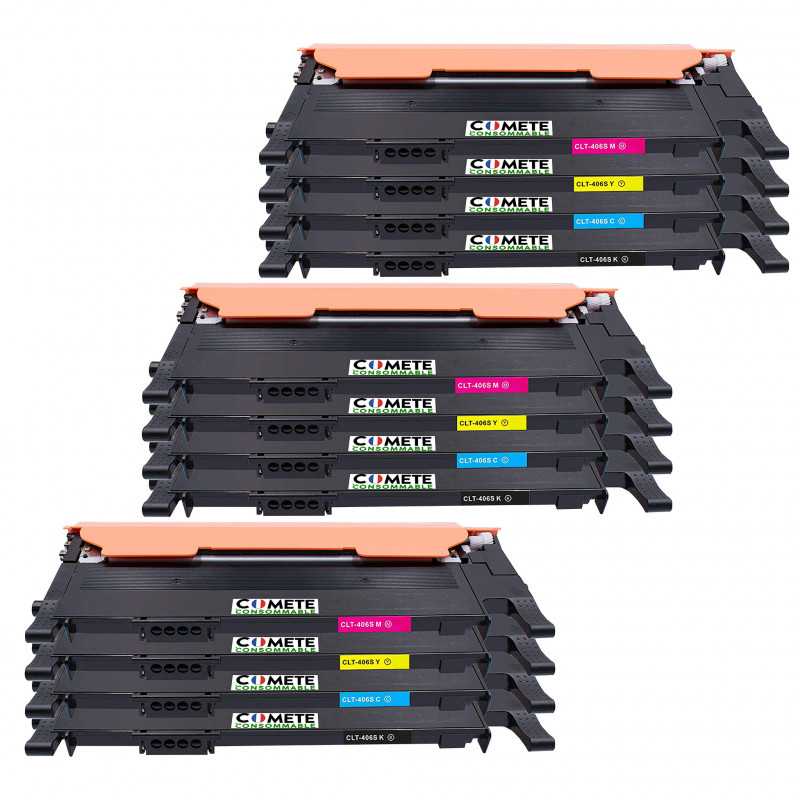 12 Cartouches de Toners Compatibles Samsung CLT-K406S CLT-C406S CLT-M406S CLT-Y406 406S 406C, SAMSUNG 12 Cartouches de Toners Compatibles Samsung CLT-K406S CLT-C406S CLT-M406S CLT-Y406 406S 406C, SAMSUNG