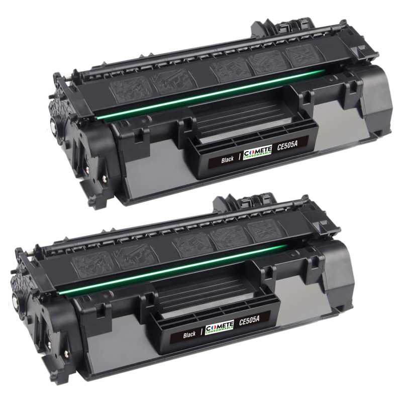 2 Cartouche de Toner compatible HP 05A Noir, HP 2 Cartouche de Toner compatible HP 05A Noir, HP