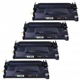 4 Toners compatibles HP 26A CF226X Noir, HP