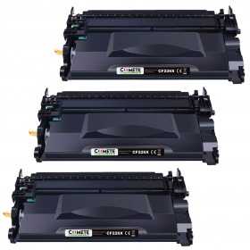 3 Toners compatibles HP 26A CF226X Noir, HP